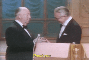 alfred hitchcock thank you GIF by The Academy Awards