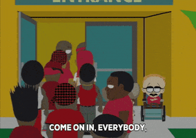 gang children sitting in pews GIF by South Park 