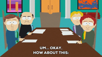table meeting GIF by South Park 