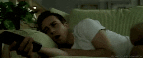 20th Century Fox Home Entertainment bored lazy couch fight club GIF