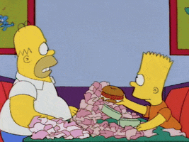 jorgeartware bird simpsons burger homer GIF