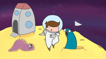 space fight GIF by Lisa Vertudaches