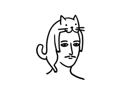 cat wig GIF by Laurène Boglio