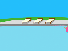 irene_animates #summer #pool #flamingo #cocktail GIF
