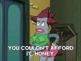 snarkymatt futurama sass z-formation snap you couldn't afford it honey GIF