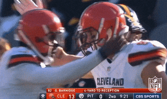 cleveland browns hug GIF by NFL