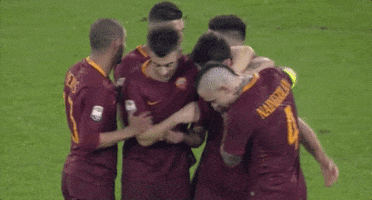 celebrating group hug GIF by AS Roma
