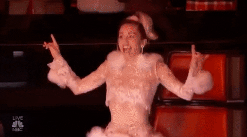 The Voice excited miley cyrus season 11 nbc GIF