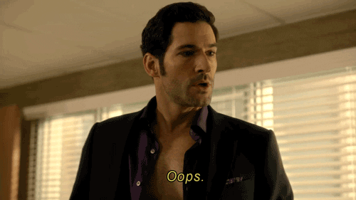 Lucifer Morningstar Oops GIF by Lucifer - Find & Share on GIPHY