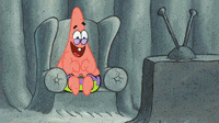 Patrick Star watching TV GIF by SpongeBob SquarePants. 
