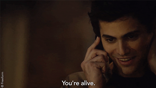 You'Re Alive Matthew Daddario GIF by Shadowhunters - Find & Share on GIPHY