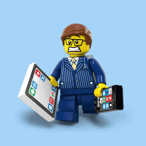 uomo d'affari in ritardo GIF di LEGO