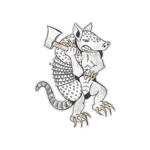 Armadillo Axe Throwing Sticker