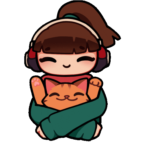 Cat Hug Sticker by Lofi Girl