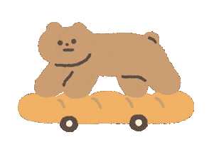 Bear Skateboard Sticker by LittleYellowStudio