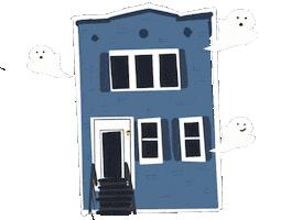 Haunted House Boo Sticker by Modern Mayberry