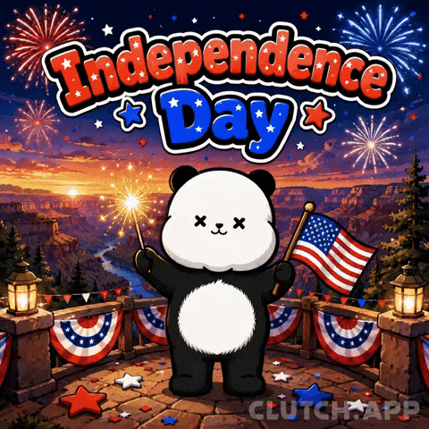 Overlook Independence Day GIF by Kanpai Pandas