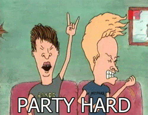 beavis and butthead party hard GIF