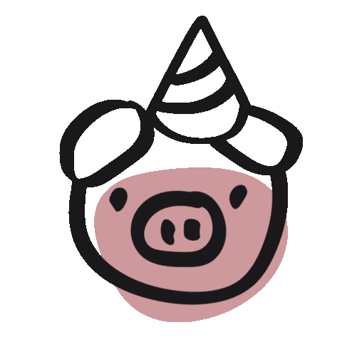 Party Pig Sticker by hejhenri