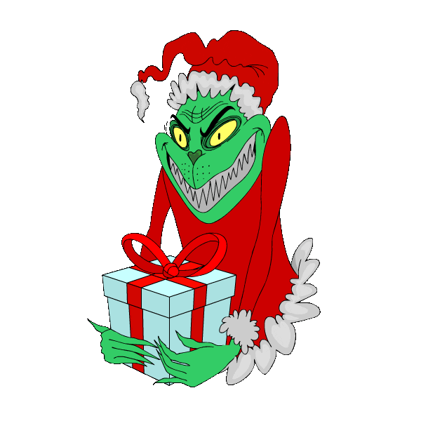 The Grinch Christmas Sticker by Zachary Sweet