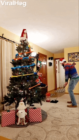 Christmas Tree Golf Trick Shot GIF by ViralHog