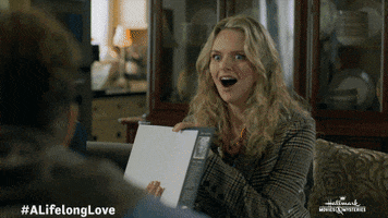 Excited Surprise GIF by Hallmark Movies & Mysteries