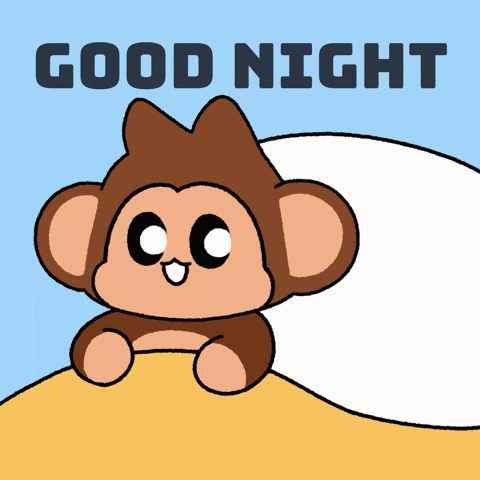 Tired Good Night GIF by Chimpers