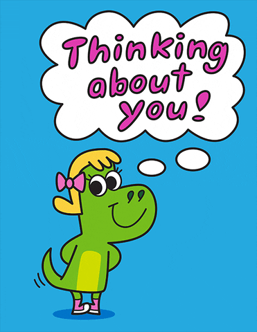 Thinking About You Dinosaur GIF by joeyahlbum