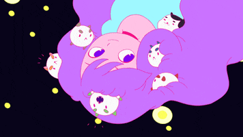 happy bee and puppycat GIF