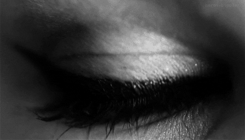 black and white creepy eyes open eye GIF