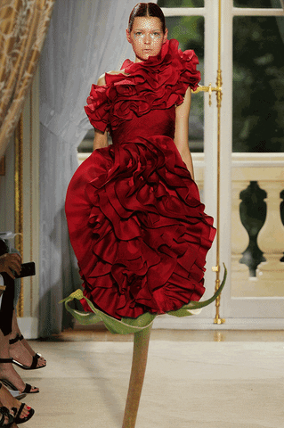 haute couture rose GIF by fashgif