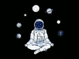 SCostumbre meditation astronaut universo astronauta GIF
