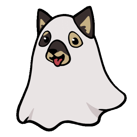 Dress Up Ghost Dog Sticker by Lofi Girl