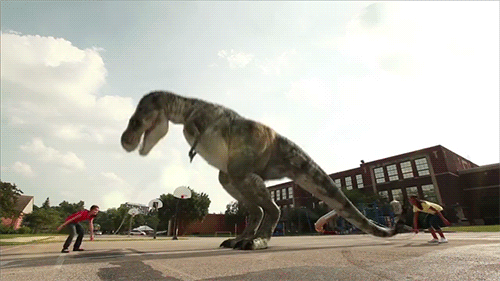Skipping T-Rex GIF
