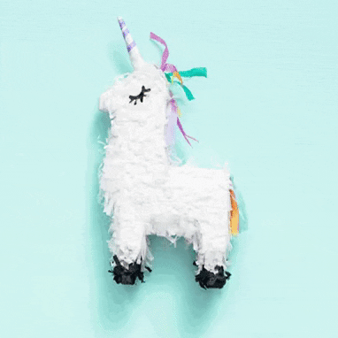 Giphy - unicorn pinata GIF by evite
