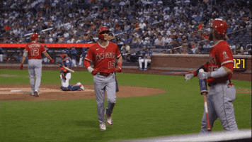 Sport Fist Bump GIF by Los Angeles Angels