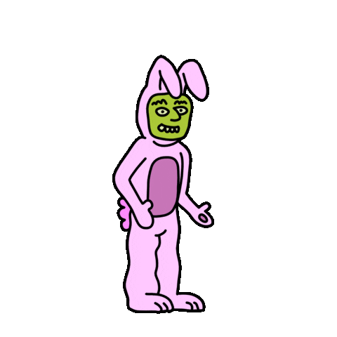 Jumping Easter Bunny Sticker by herbertonic