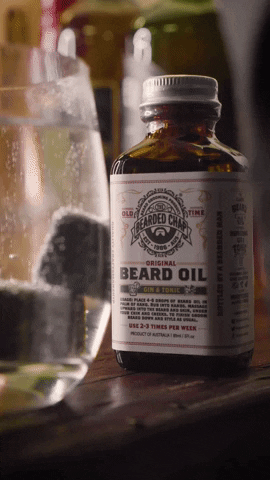 TheBeardedChapVideographer beard and gin oil GIF