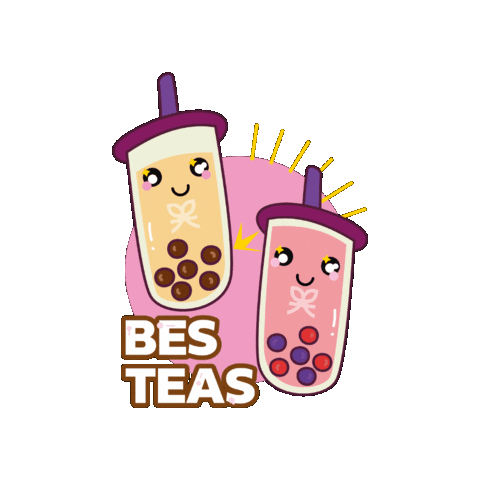 Best Friends Illustration Sticker by Bubble Mix Tea