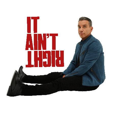 It Aint Right Stand Up Sticker by Sebastian Maniscalco