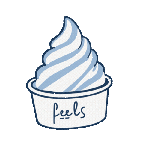 Feels Frozen Yogurt Sticker by Saddle Cafe