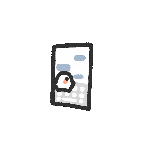 Typing Texting Sticker by Mr. Tiny