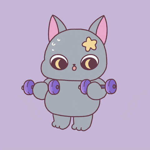 Cat Fitness GIF by Mira & Ink