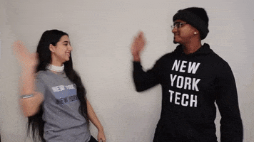 High Five New York GIF by New York Institute of Technology (NYIT)