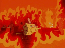 Scared On Fire GIF by SpongeBob SquarePants