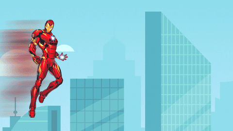 flying iron man animated gif