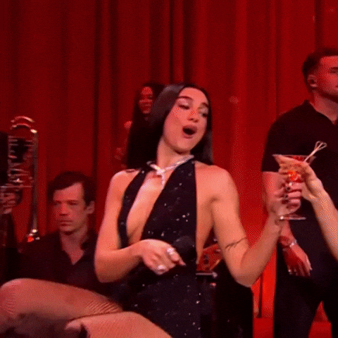 Dua Lipa Drinking GIF