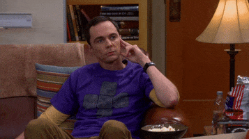 Tv gif. Jim Parsons as Sheldon Cooper on The Big Bang Theory sits at his spot on the couch with his hand on his temple. He has a blank expression as he points at someone and says, “That’s my boy.”