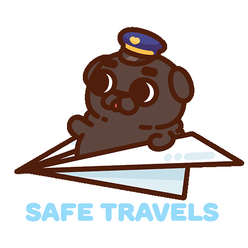 Travel Flying Sticker by Puglie Pug