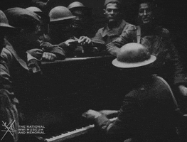 NationalWWIMuseum black and white piano military footage GIF